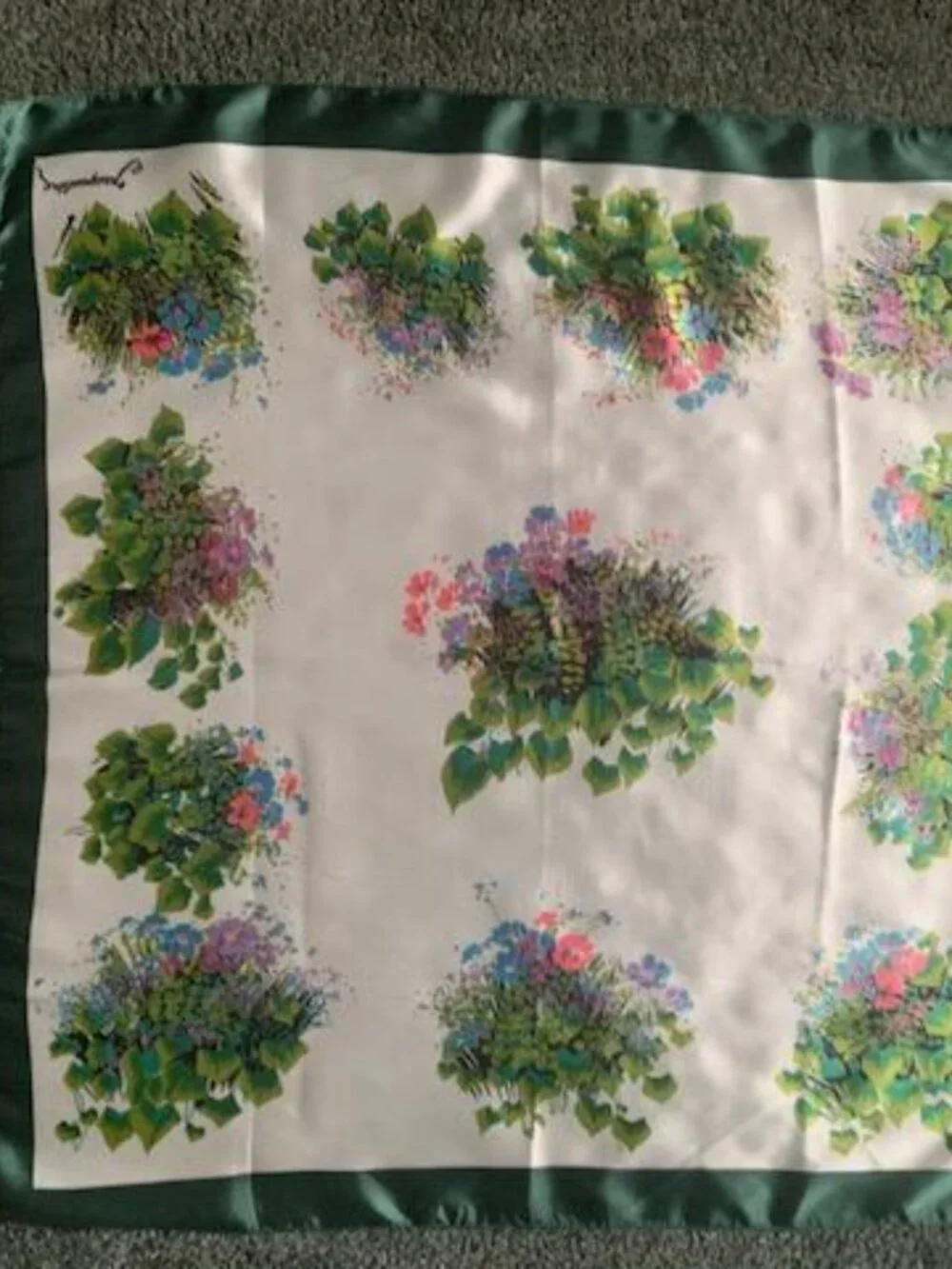 Jacqueline Silk Square Scarf Floral 26 x 26